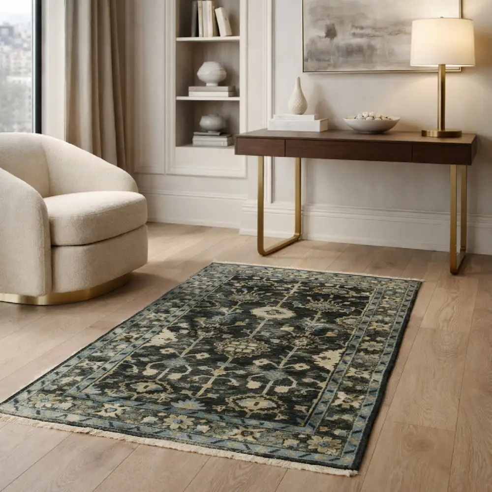 Hand-Knotted Wool Boho Carpet