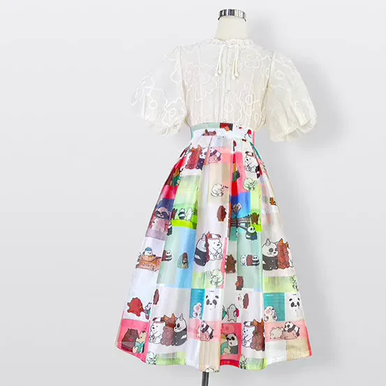 Cat Motif Bear Motif Skirt