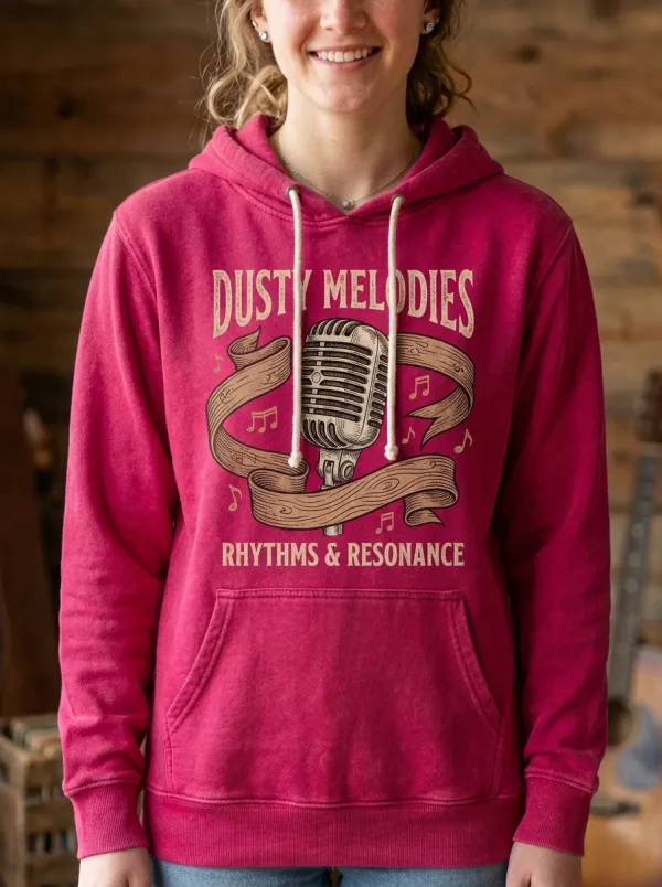 Country Music Vintage Microphone Pullover Hoodie