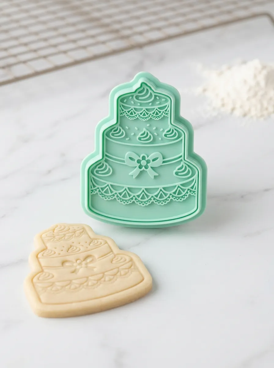 Baker's Wedding Cake Tiered Pattern Embossed Cookie Stamp