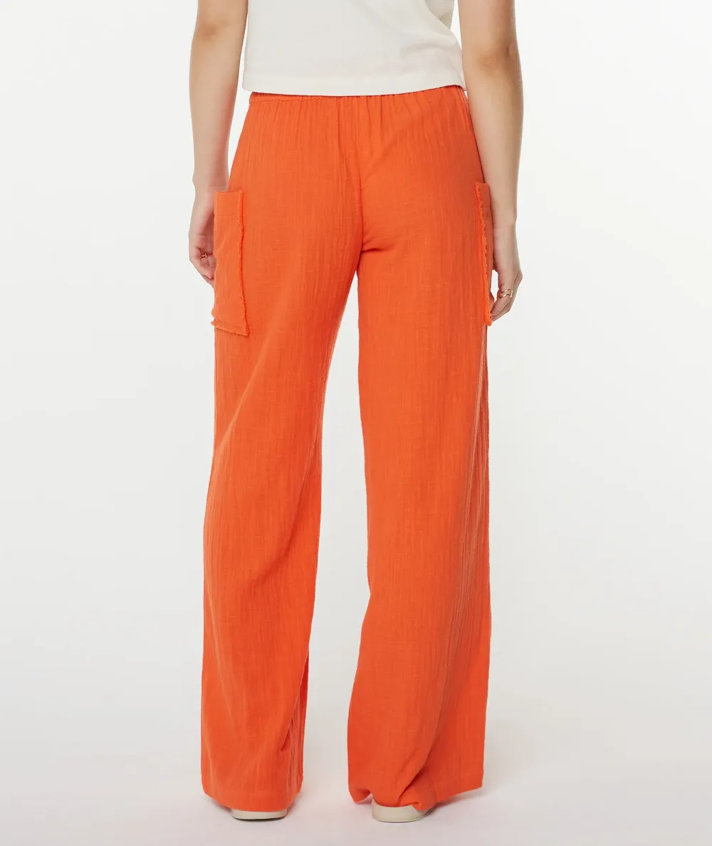 Orange Long Women's Casual Pants