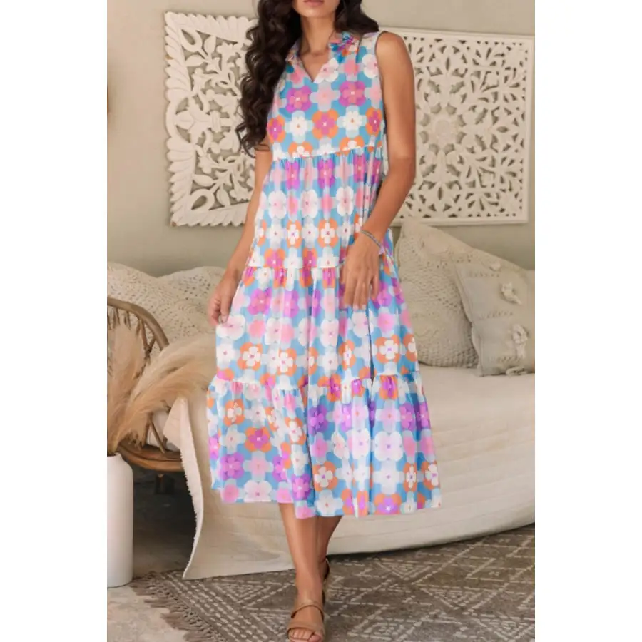Sleeveless Tiered Midi Dress
