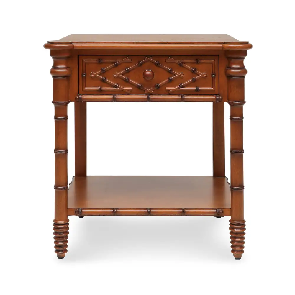 Diamond Pattern Turned Side Table