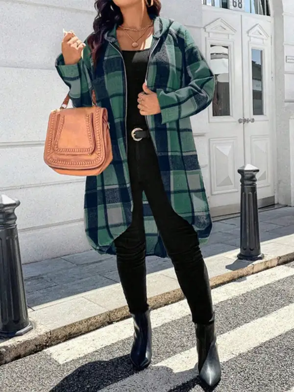 Plaid Hooded Jacket