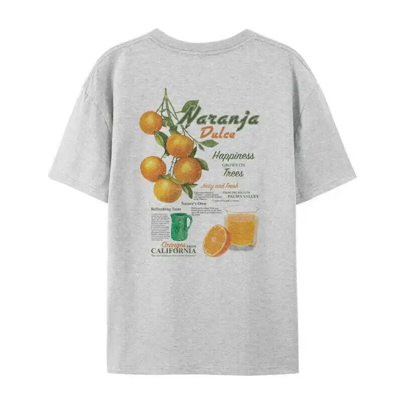 Orange Graphic Cotton T-Shirt