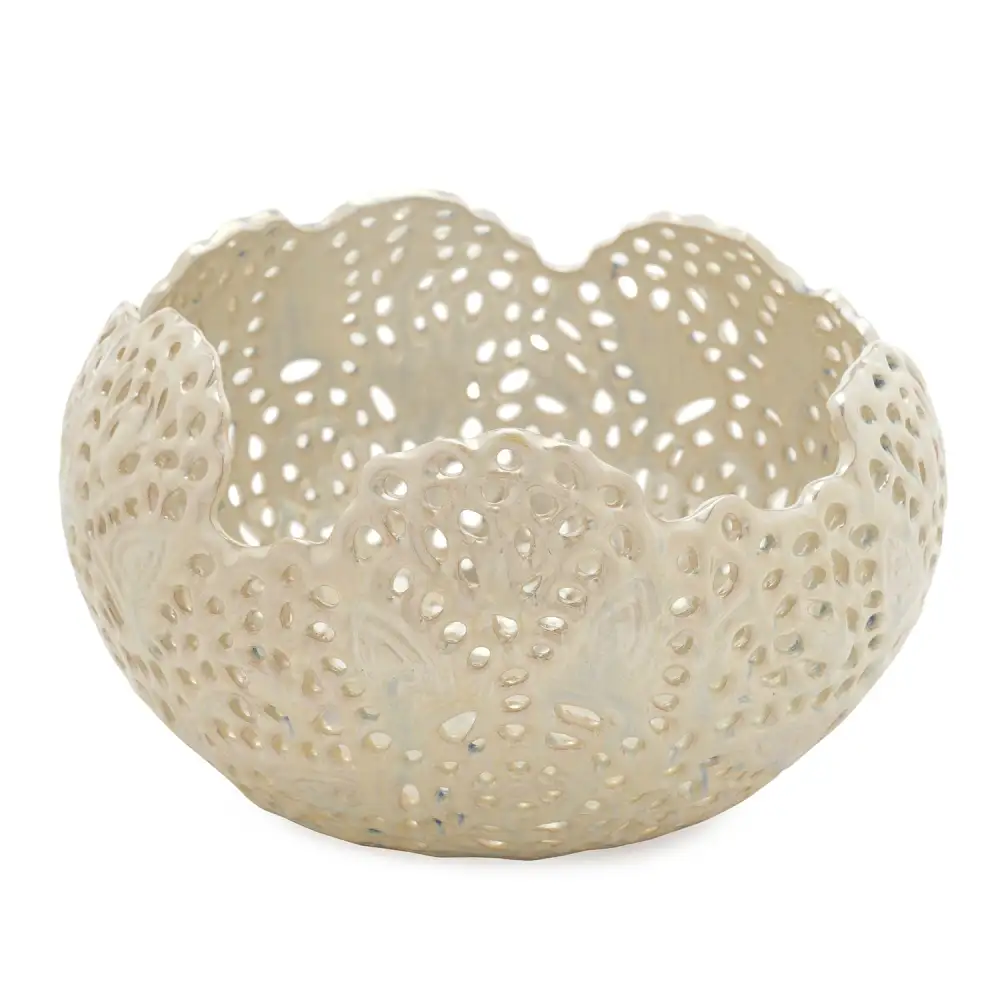 White Lattice Ceramic Vase