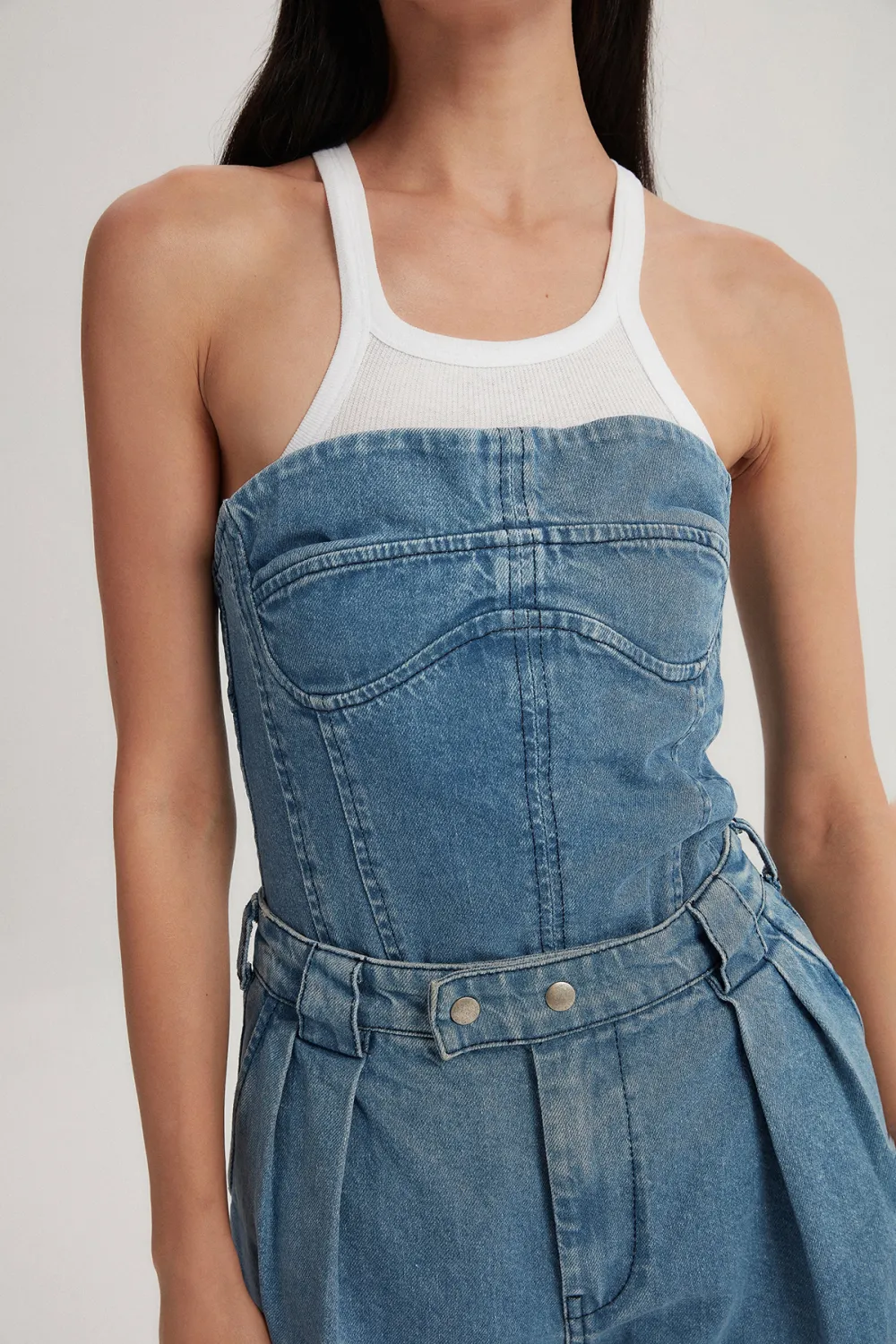 Sleeveless Denim Bustier