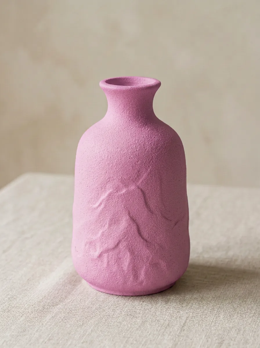 Minimalist Textured Mountain Embossed Ceramic Vase