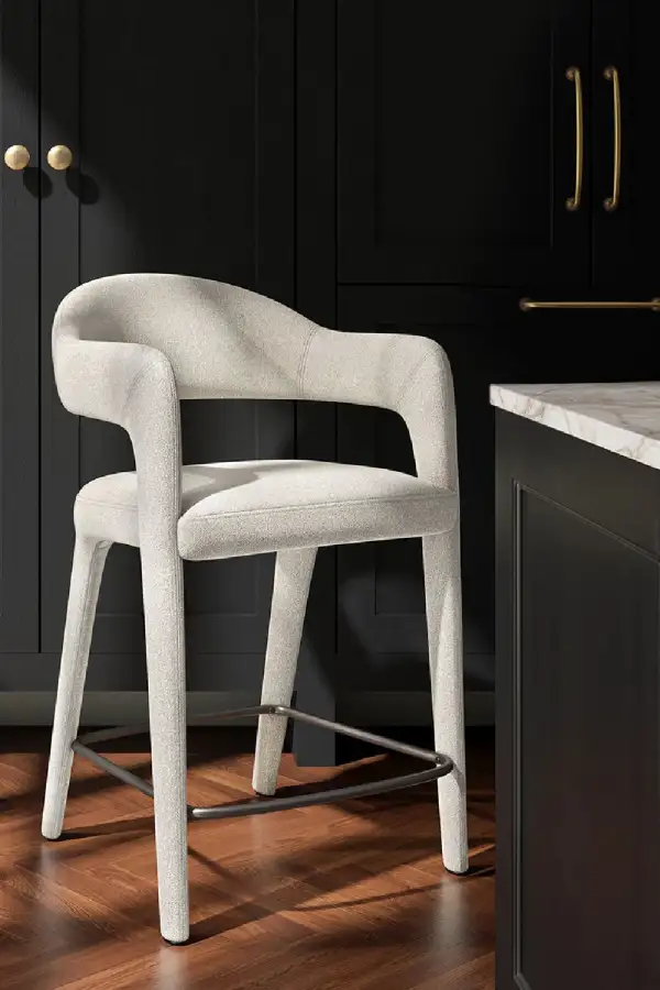 Metal-Framed Contemporary Counter Stool