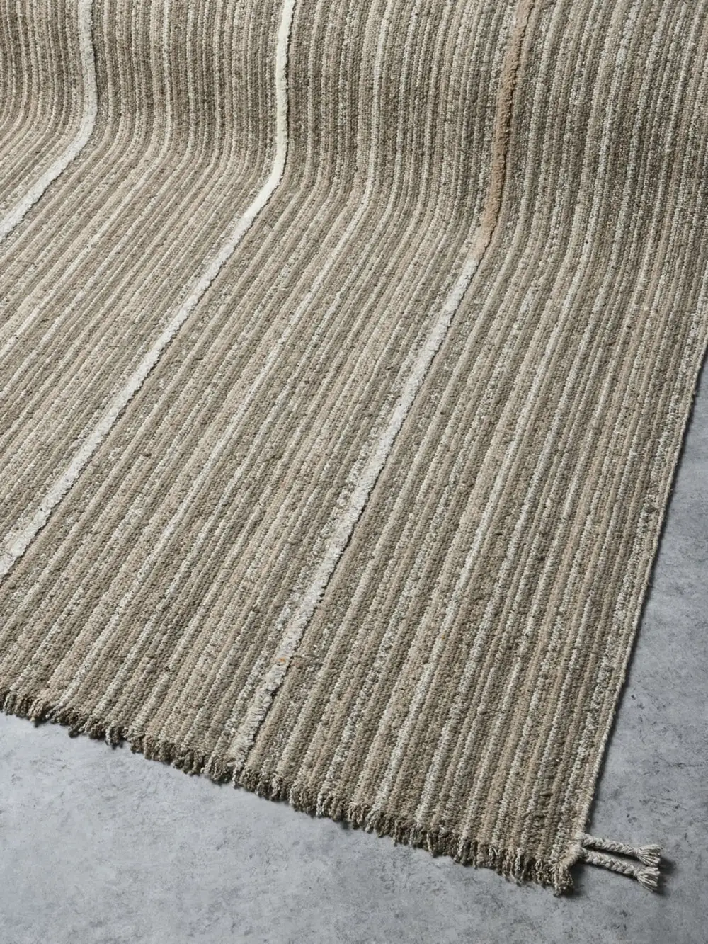 Wool Striped Contemporary Area Rug