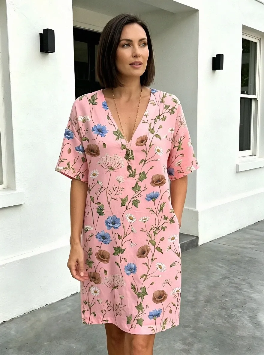 Women's Summer Vacation Wildflower Floral Printed Dress