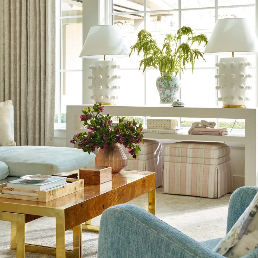 Shelved Waterfall Console Table