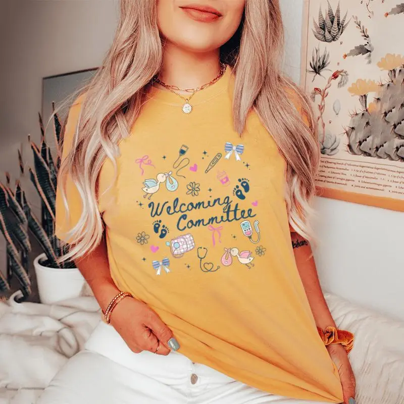 Welcoming Commit Labor And Delivery Nurse Ob Coquette Bow Women's Oversized Comfort T-Shirt