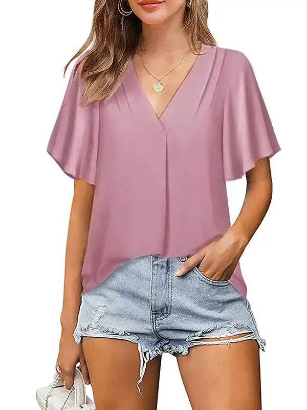 Urban Relaxed Falbala Chiffon T-Shirt