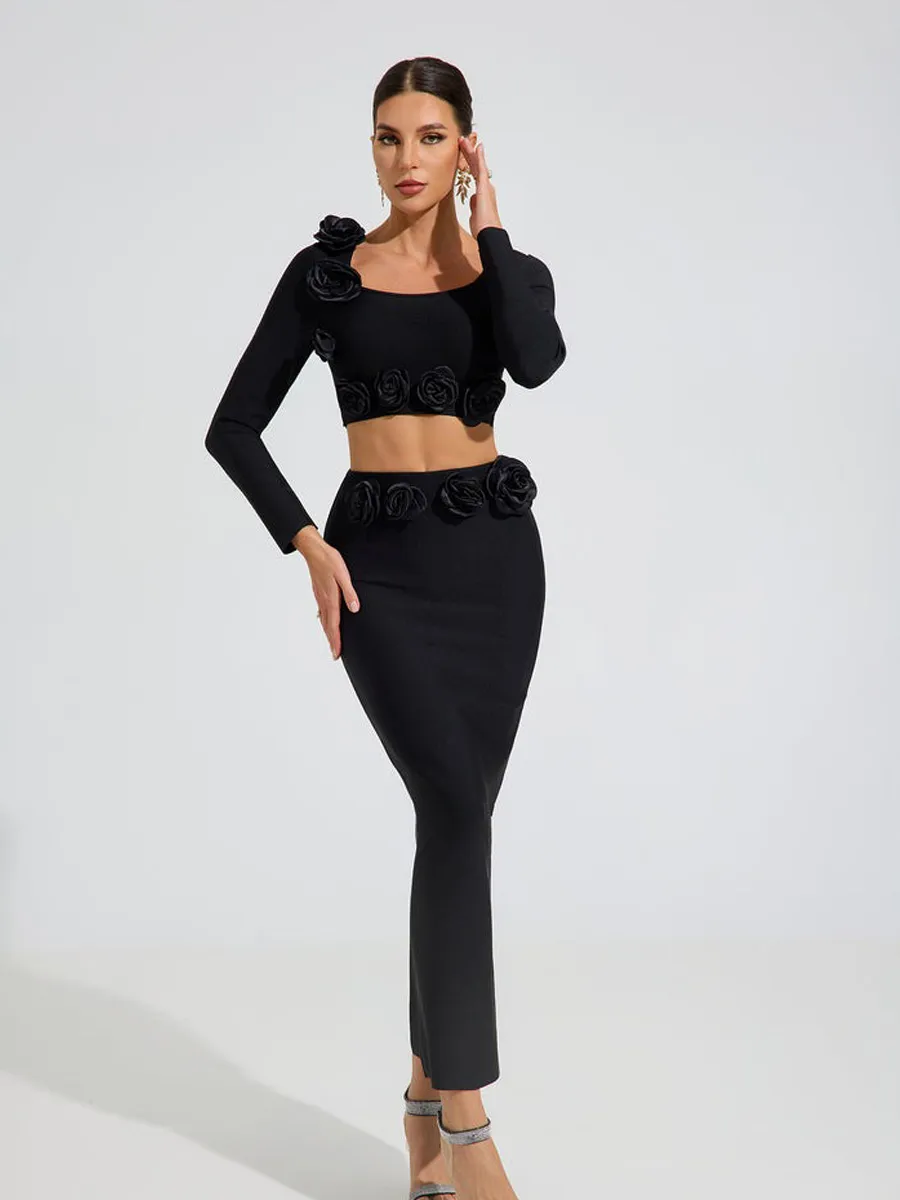 Giana Noir Rose Two Piece Set
