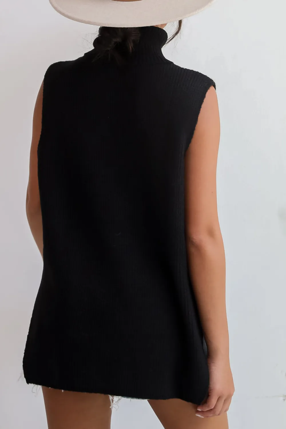 Black Turtleneck Sweater Top