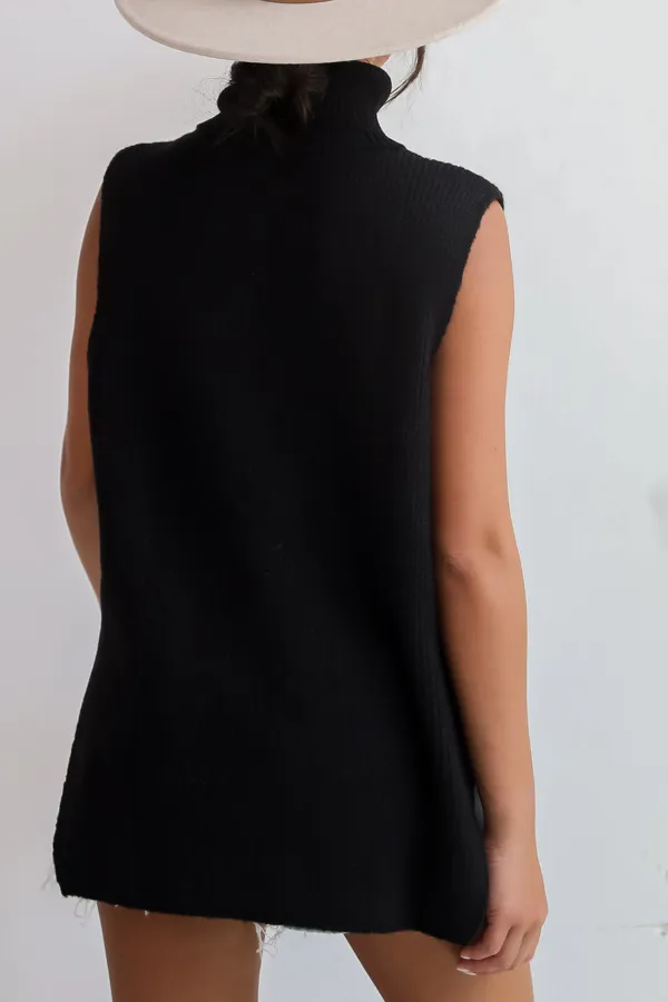 Black Turtleneck Sweater Top