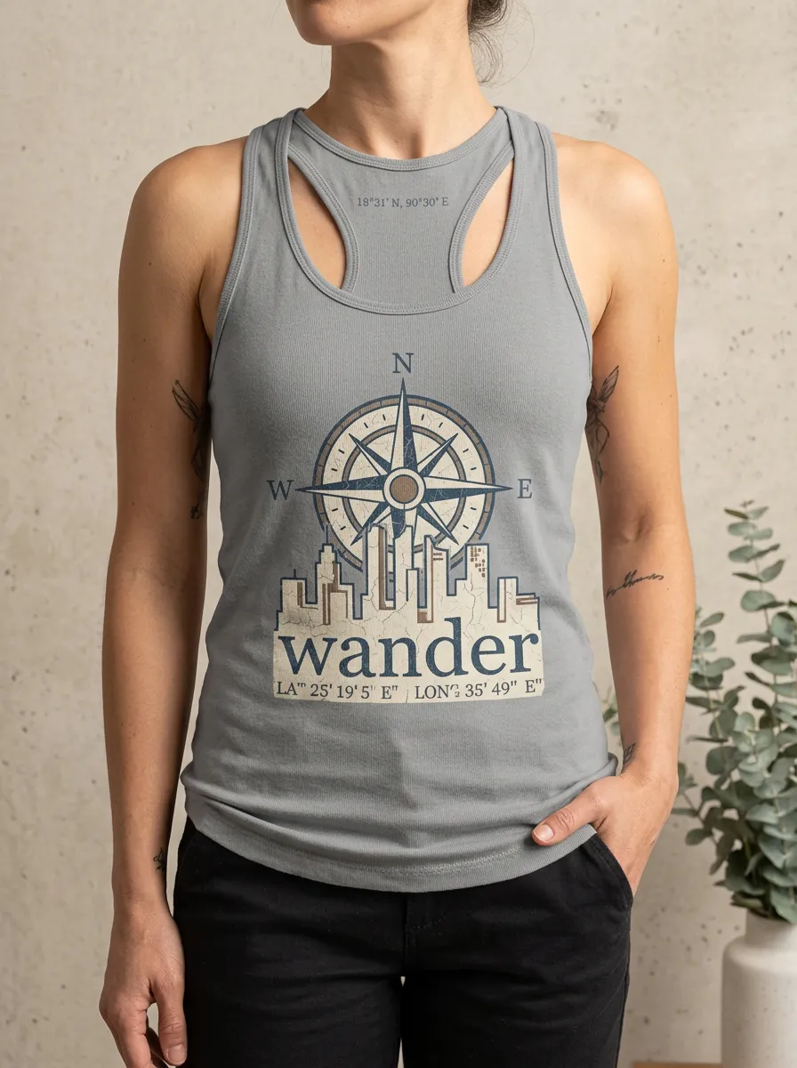 Travel Wanderer Compass Tank Top
