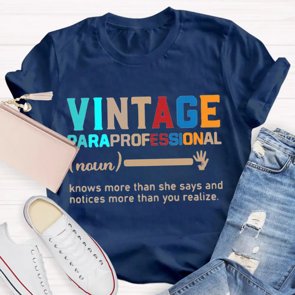 Vintage Paraprofessional Teacher T-Shirt