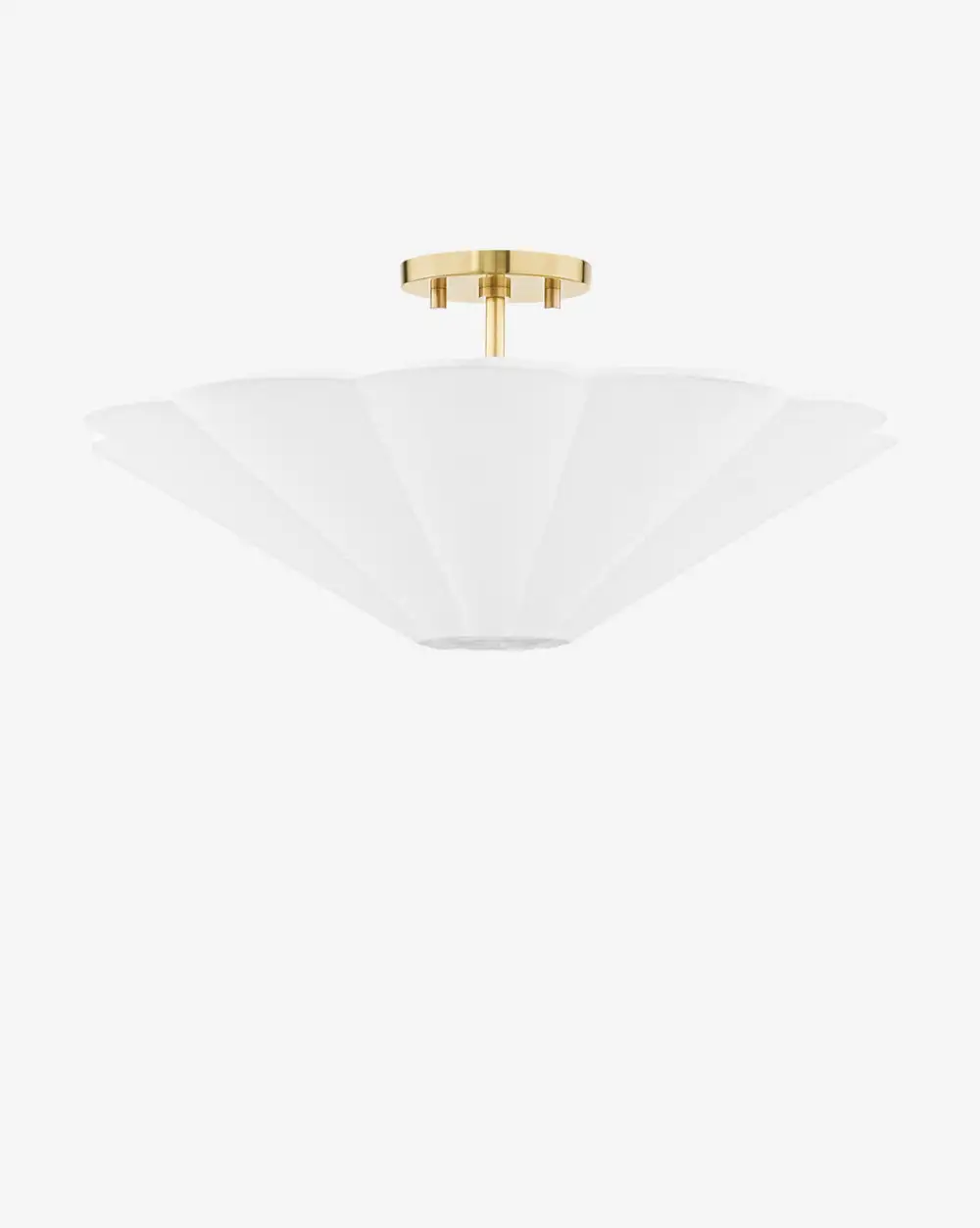 Linen Brass Semi-Flush Mount