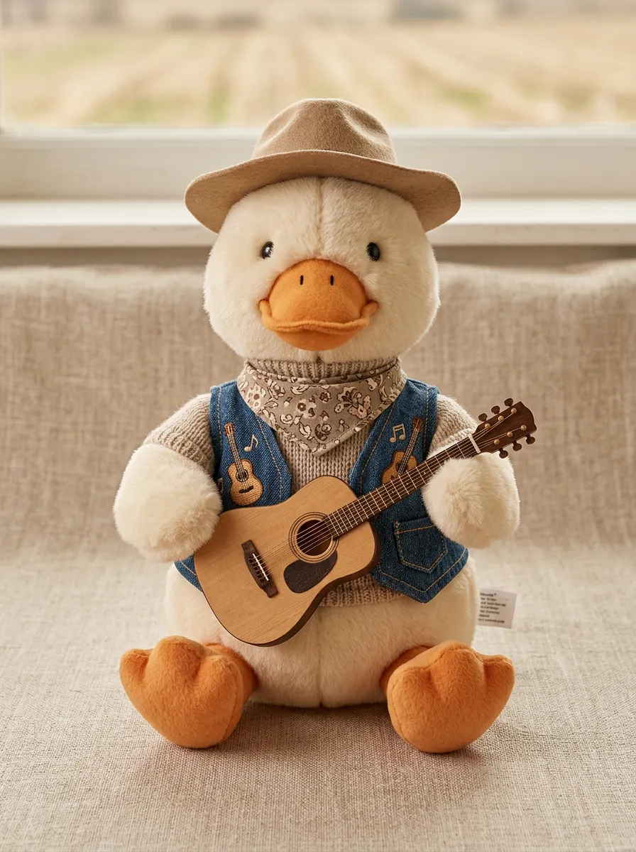Country Melody Tribute Guitar Country Duck Plush Toy
