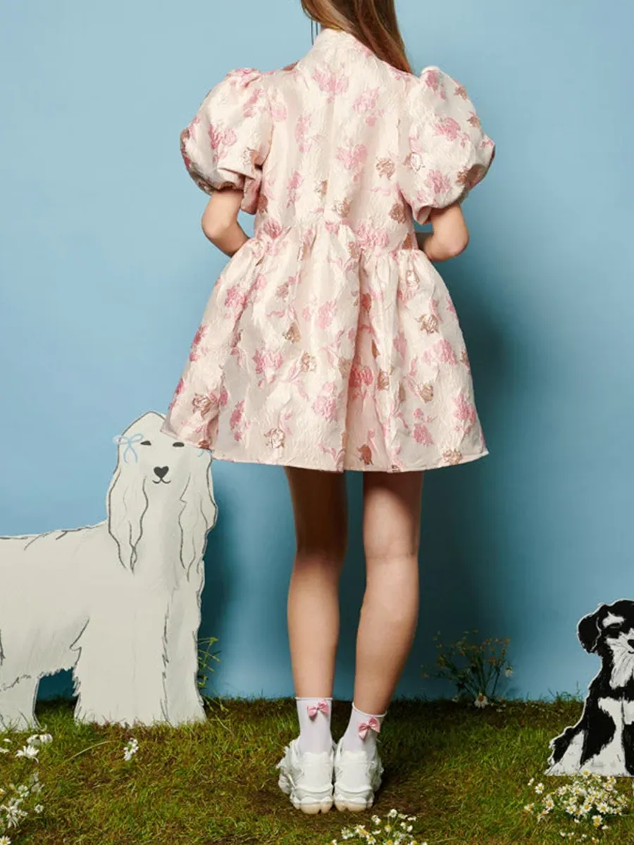 Flower Jacquard Dress