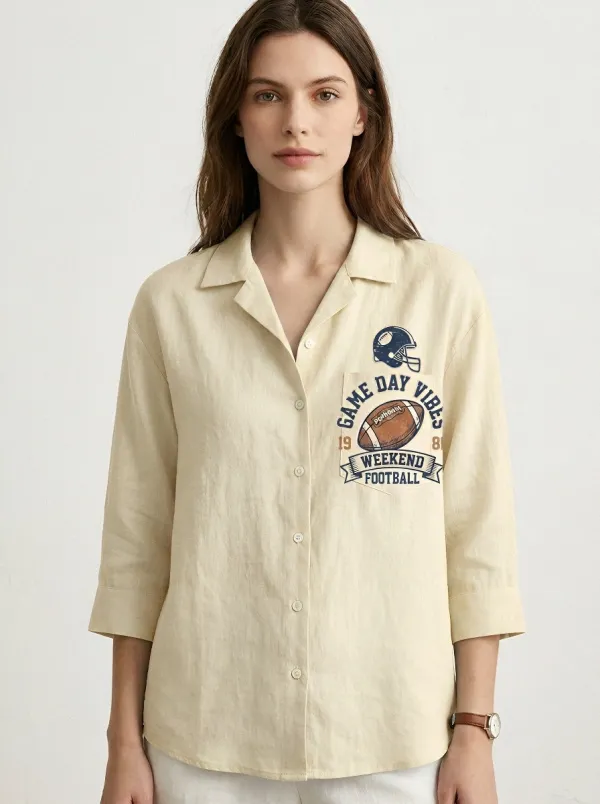 Women's American Football Game Day Vibes Printed Shirt
