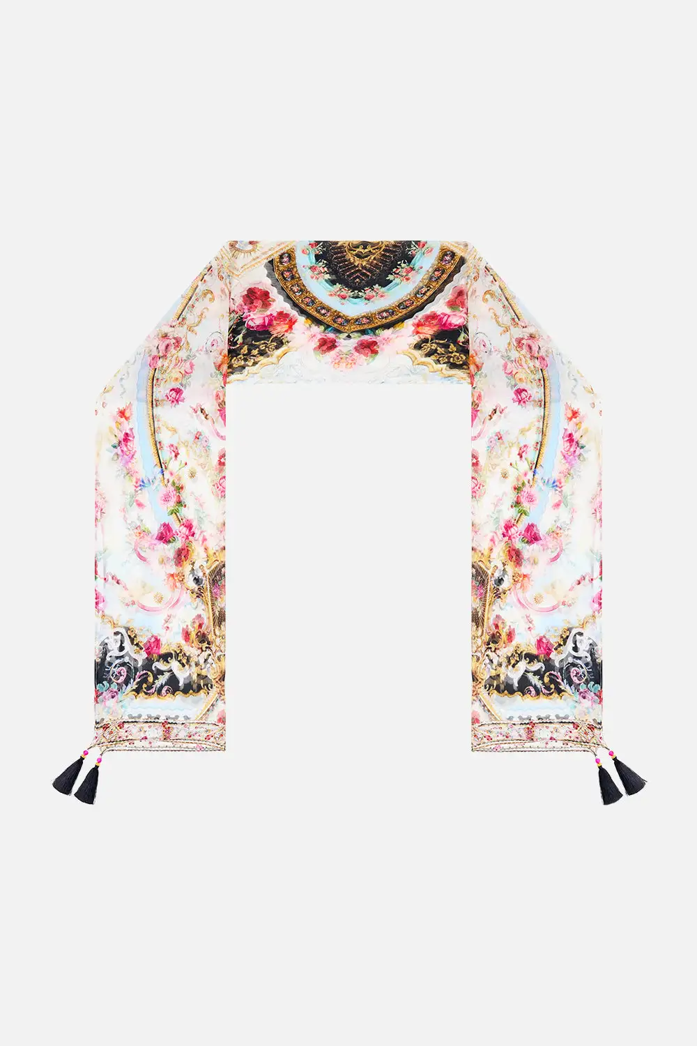 Large Long Silk Crinkle Chiffon Scarf