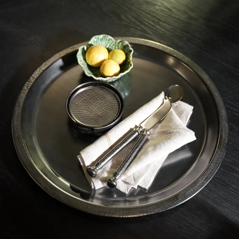 Hammered Metal Serving Tray