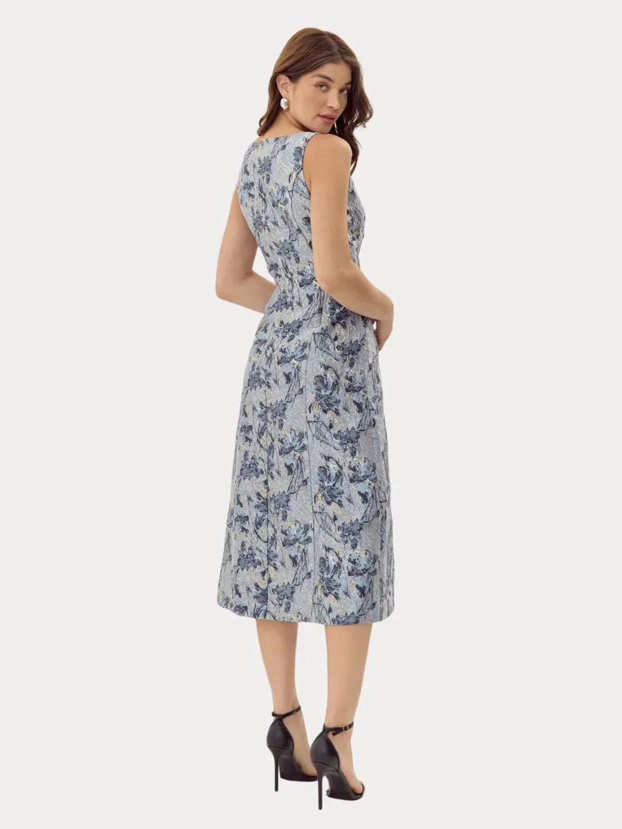 Sleeveless Jacquard Midi Dress