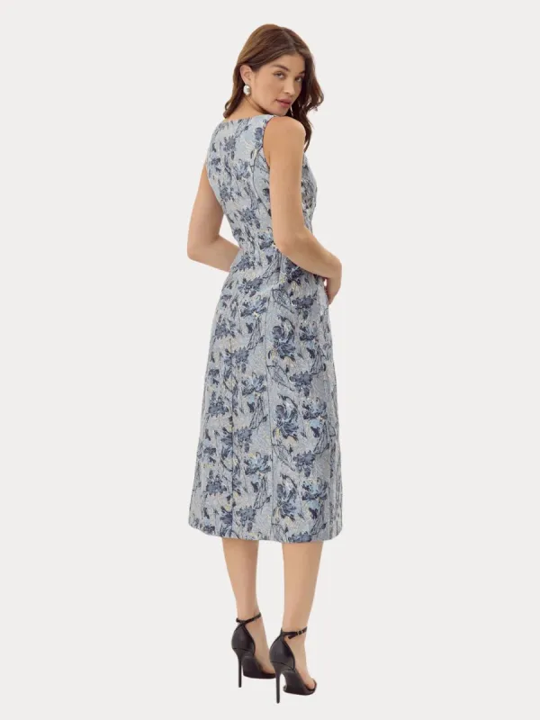 Sleeveless Jacquard Midi Dress