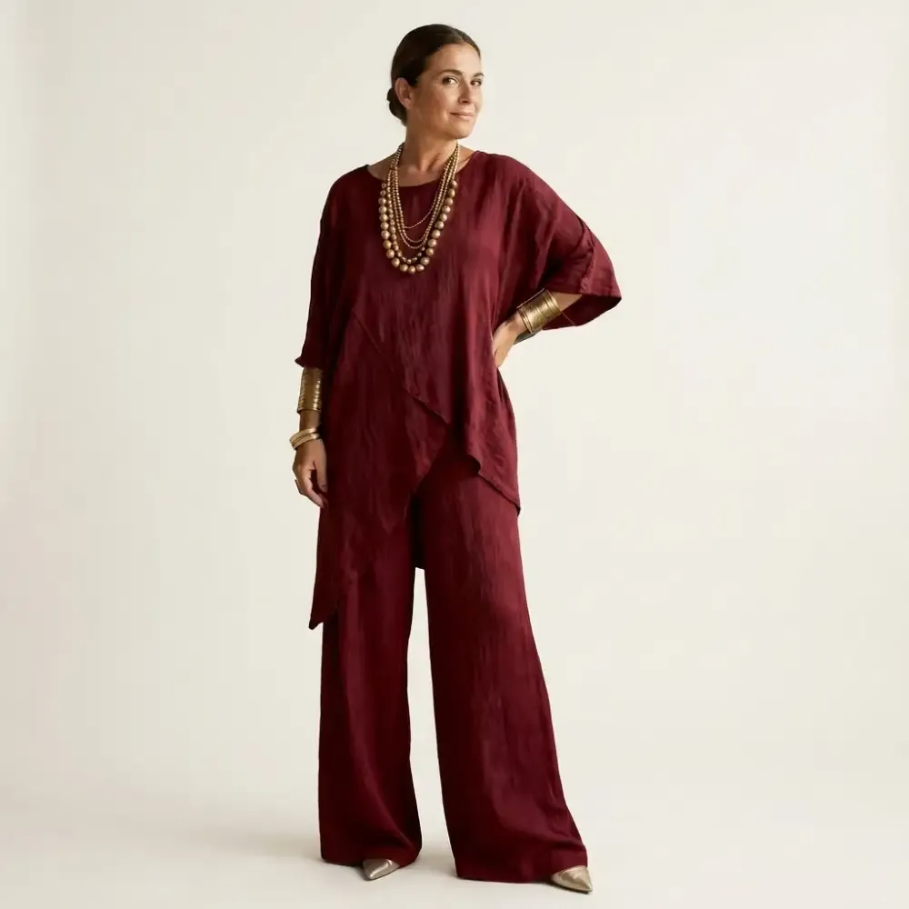 🔥New Arrivals & Special Offers-Women's Casual Tunic and Wide Leg Pants Set