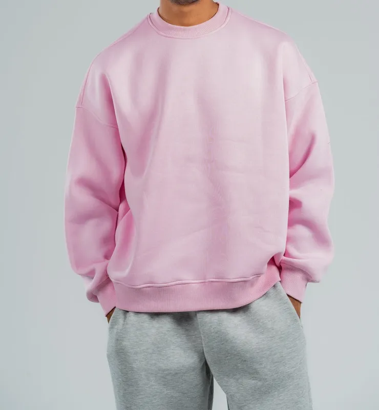 Pink Boxy Fit Crewneck Sweatshirt