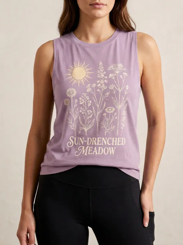 Nature Lover Sun Wildflower Meadow Tank Top