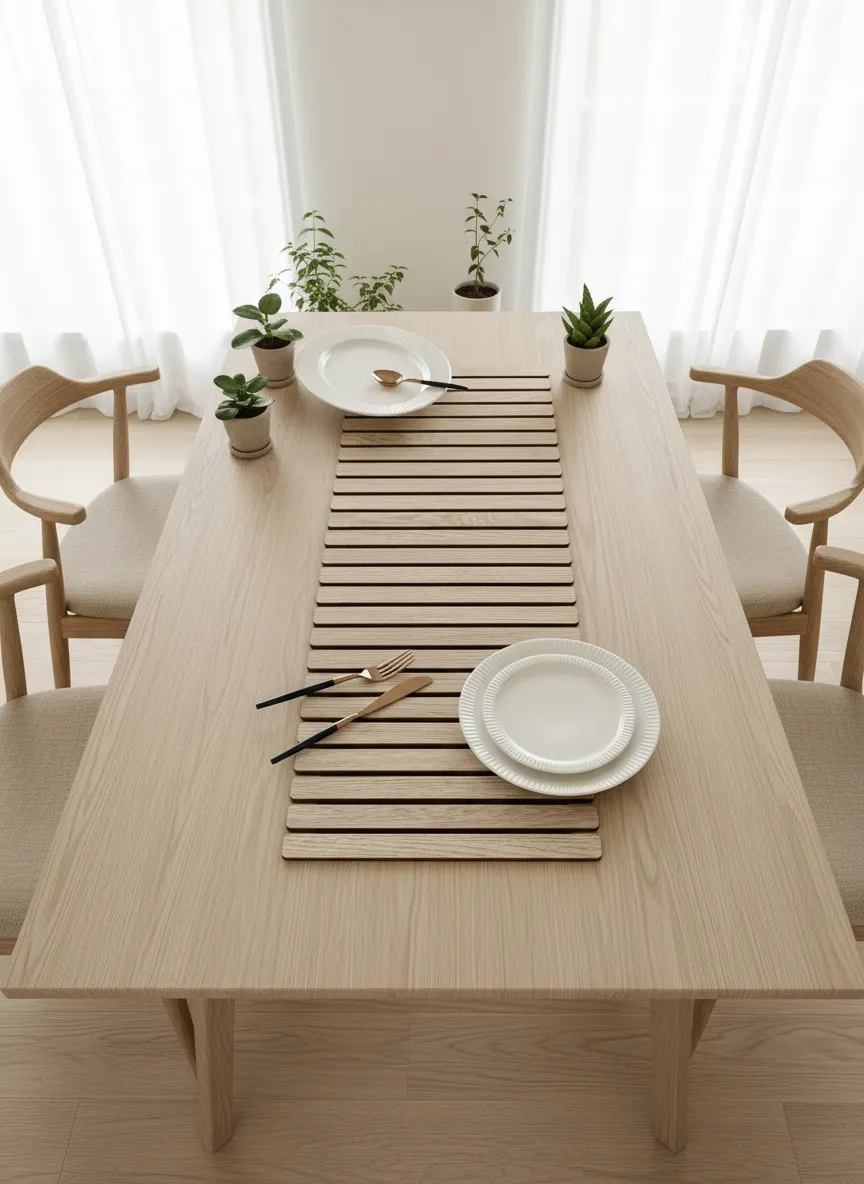 Elm Foldable Table Runner Cream Feet