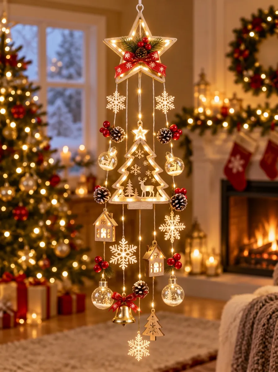 Reindeer Snowflake Christmas LED String Lights