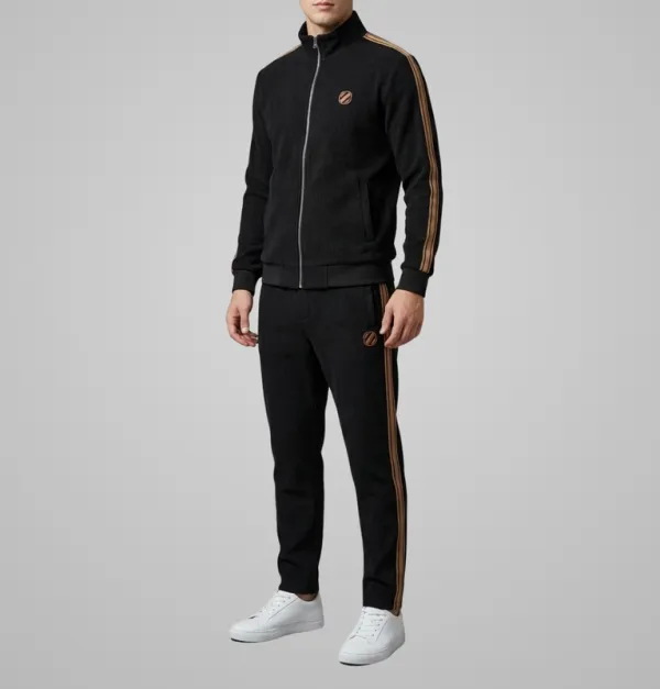 Ribbed Zip Front Tracksuit Set