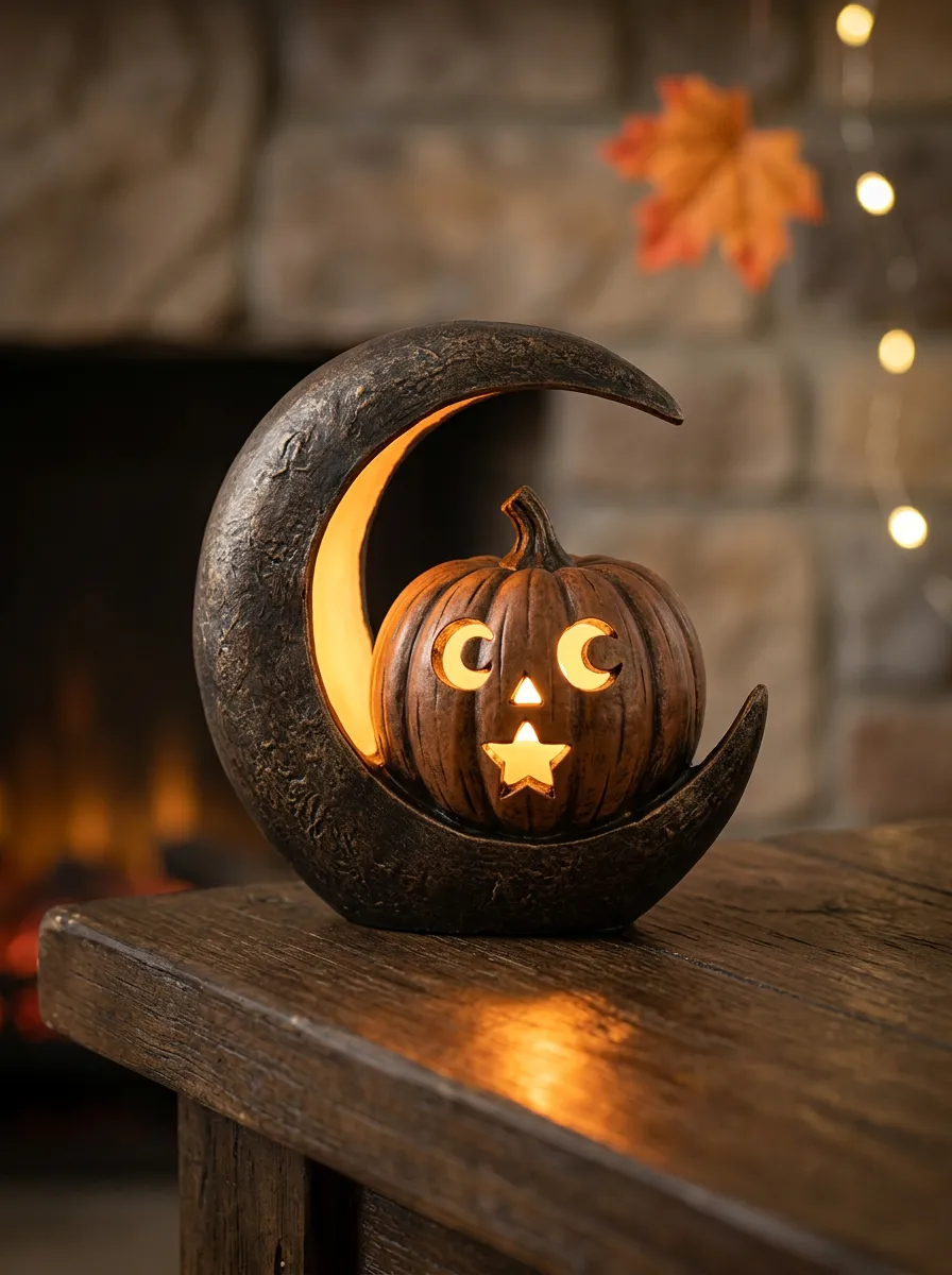 Star-Moon LED Halloween Pumpkin Light