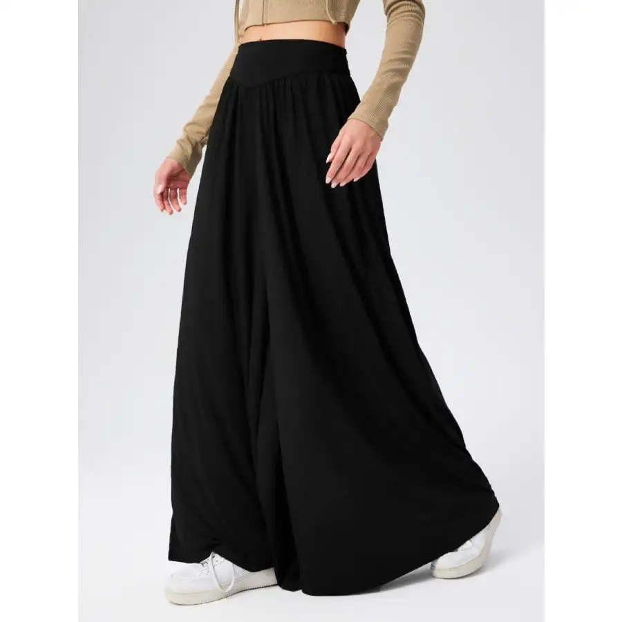 Relaxed High Waist Wide Leg Pants
