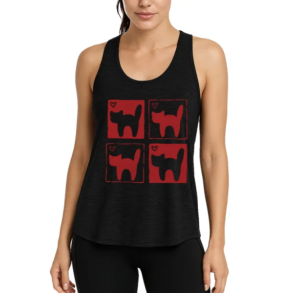 Women’s Cat Heart  Fitness Tank