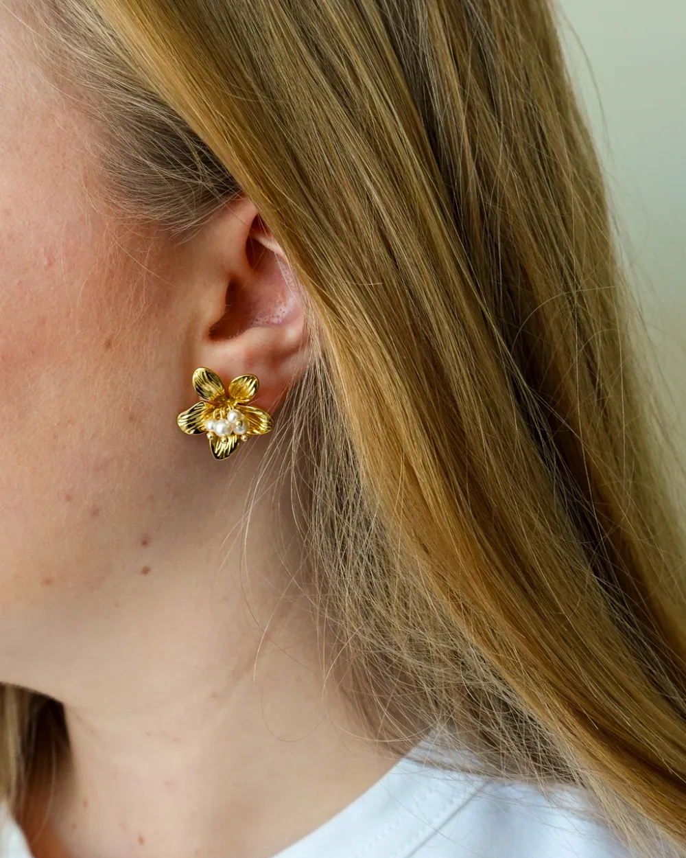 Luminous Petal Accent Earrings
