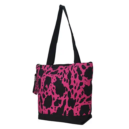 Classic Cow Print Canvas Tote Bag