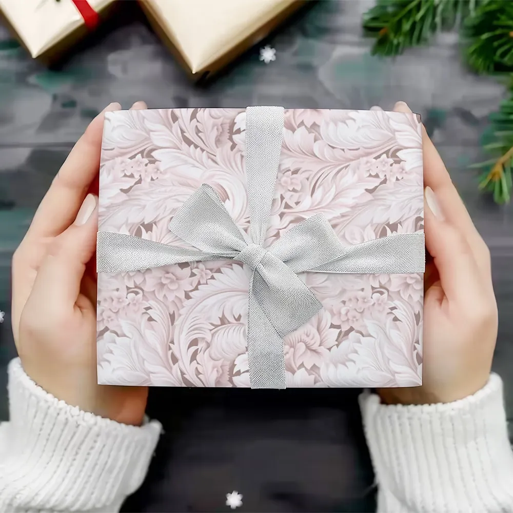 Elegant Pink Floral Gift Wrapping Paper