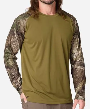 Unisex Versatile Long-Sleeve Raglan Lightweight Performance Camo T-Shirt