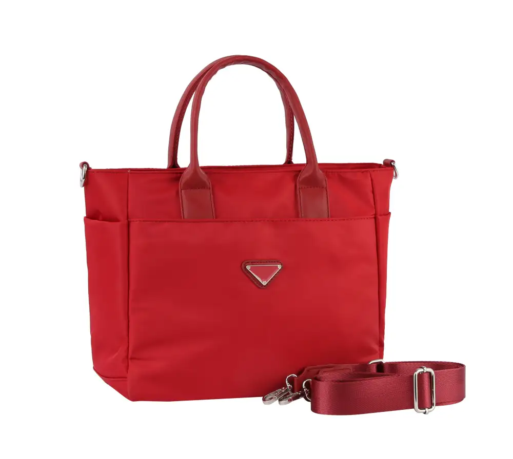 Relaxed Detail Pocketed Nylon Tote Bag