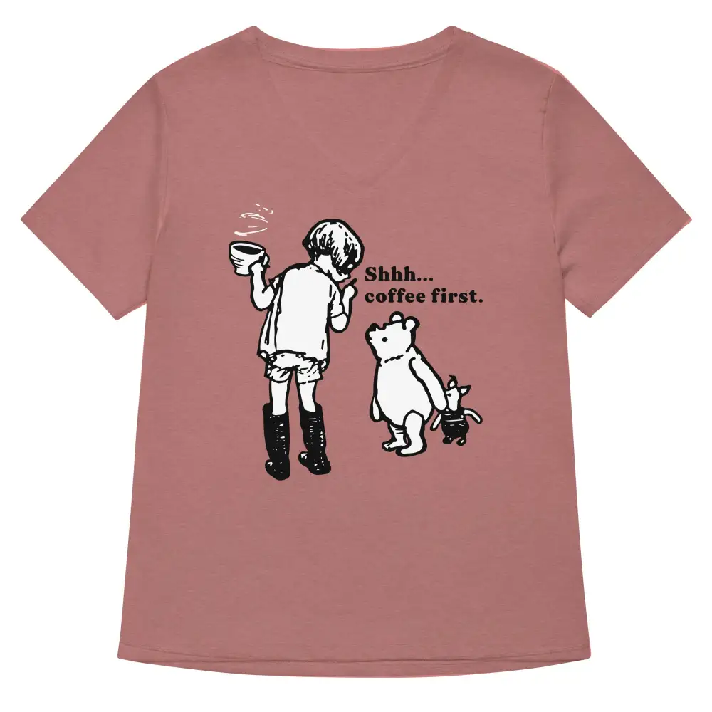 Coffee First V Neck Tee