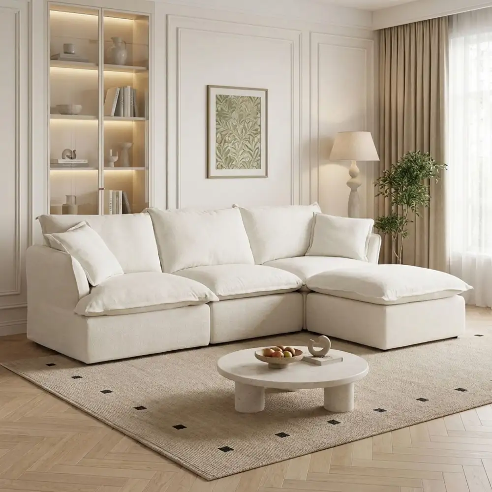Supportive Linen Modular Sofa