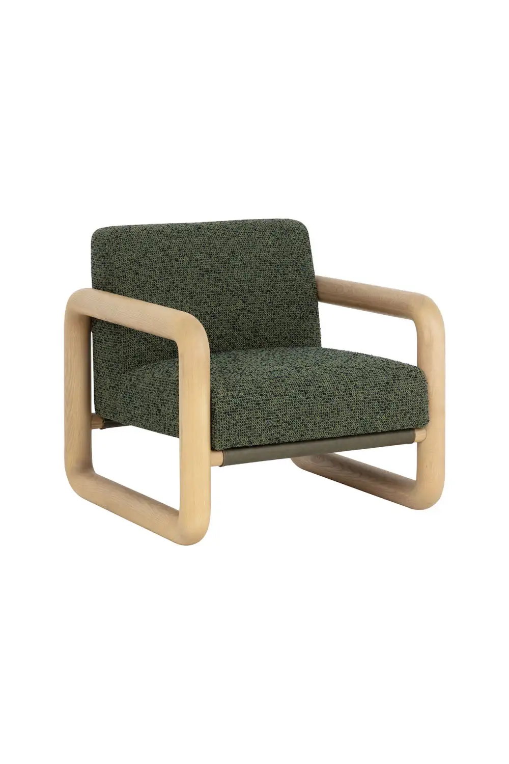 Curved Textured Fabric Lounge Chair