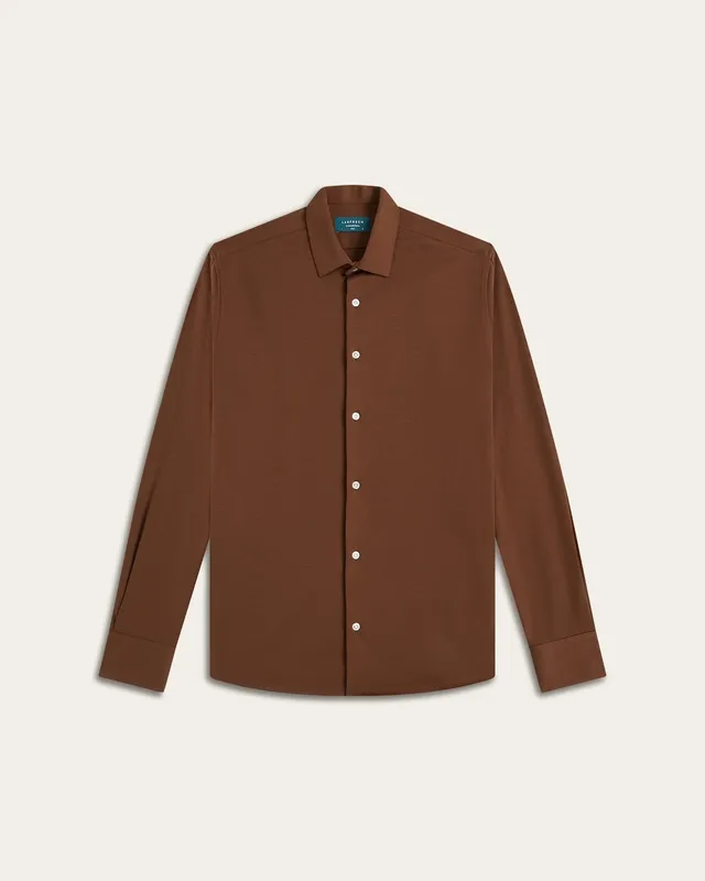 Knit Non-Iron Shirt Brown