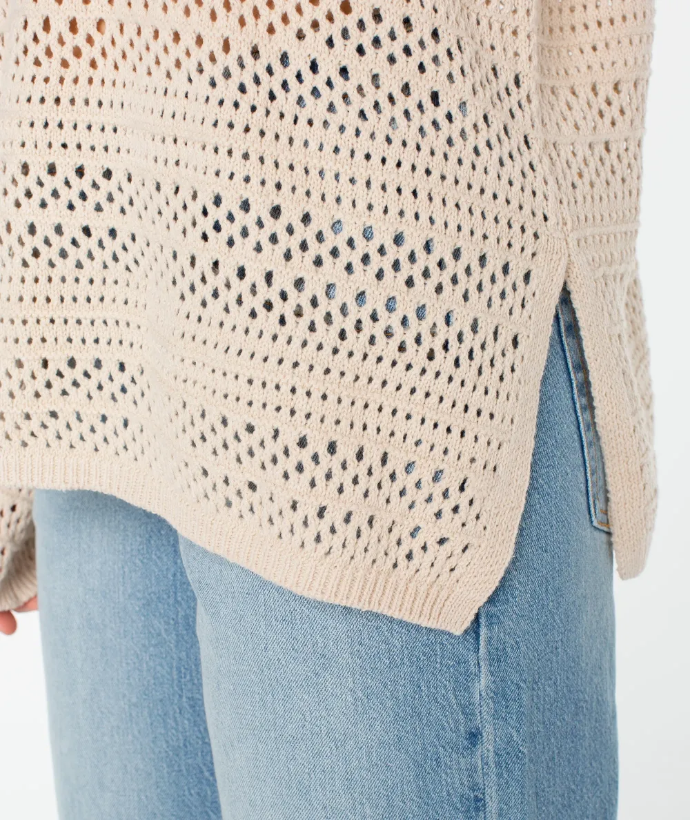 Knitted Sweater With Split Hem